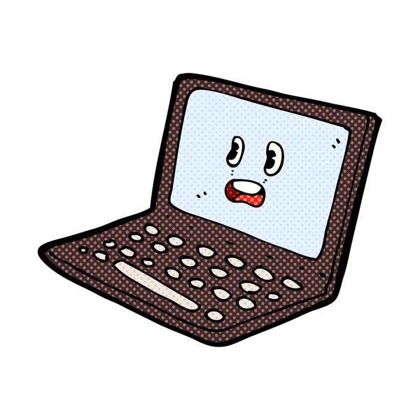 Comic cartoon laptop computer — Stock Vector