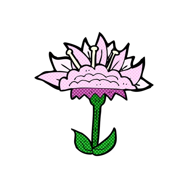 Komiska tecknad blomma — Stock vektor