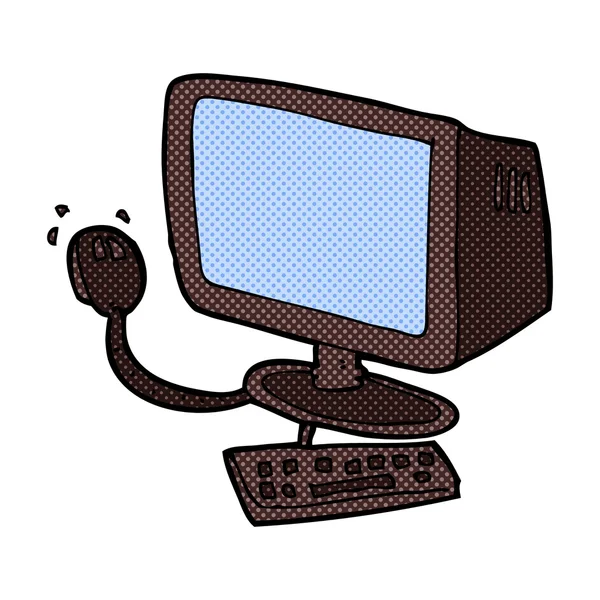 Strip cartoon computer — Stockvector