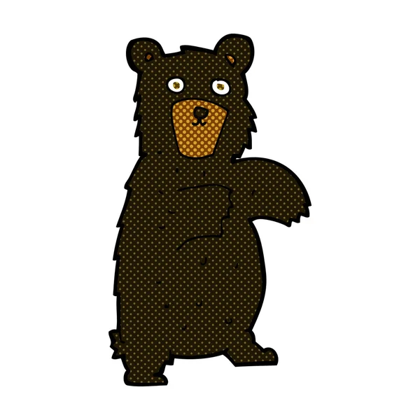 Comic cartoon black bear — Stock Vector