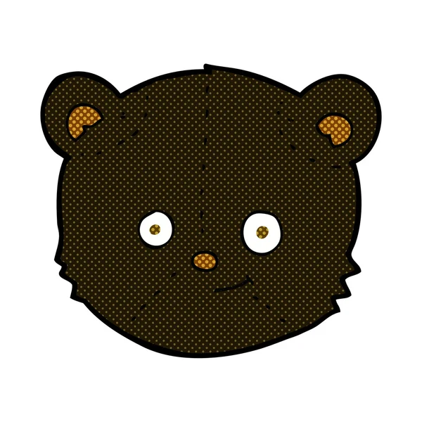 Comic cartoon black bear head — стоковый вектор