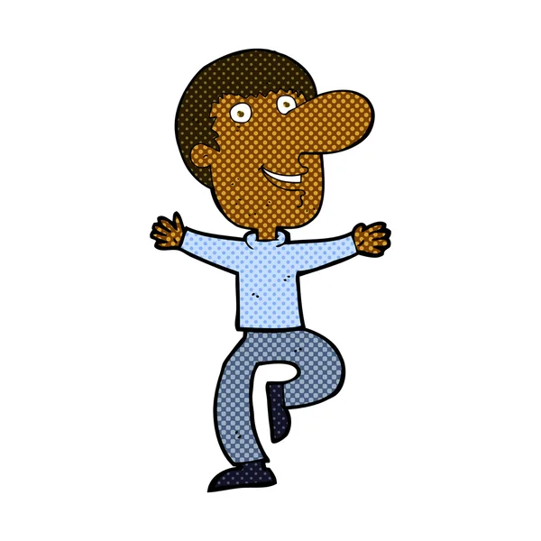 Strip cartoon gelukkig man — Stockvector