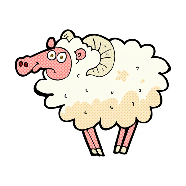 Comic cartoon dirty sheep — Stock Vector