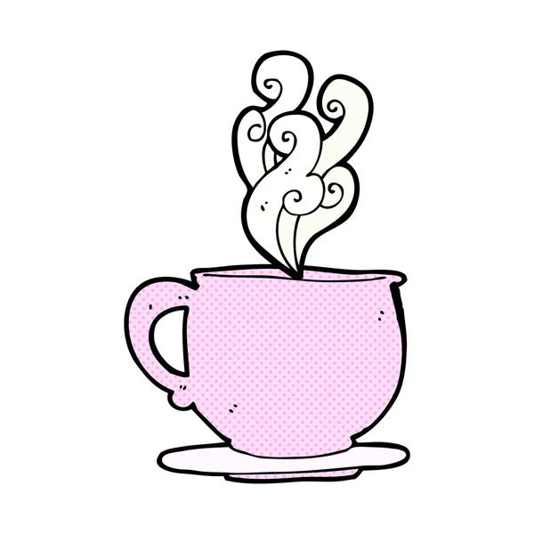 Komik karikatür çay fincanı şeker küpleriyle — Stok Vektör