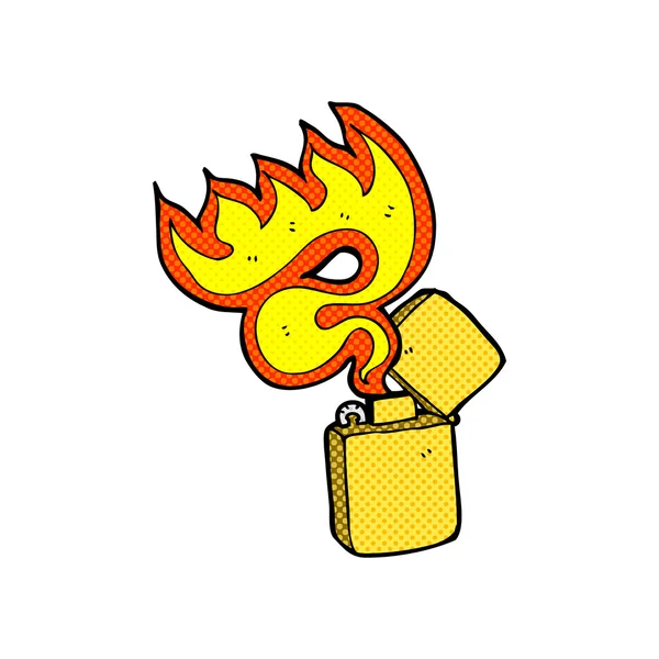Korek api logam kartun komik - Stok Vektor