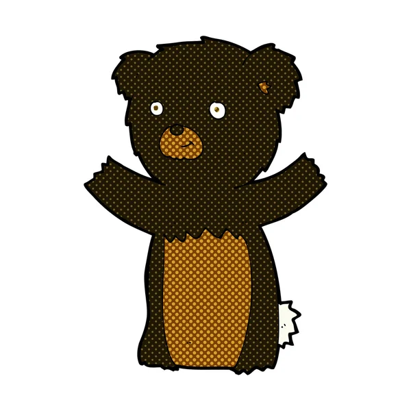 Komiska cartoon black bear cub — Stock vektor