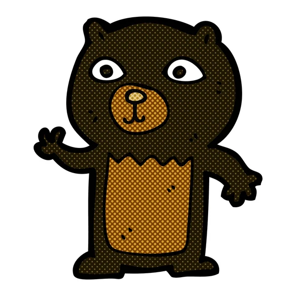 Komiks kreskówka macha black bear cub — Wektor stockowy