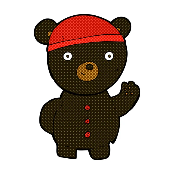 Banda desenhada preto urso filhote — Vetor de Stock