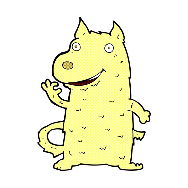 Комический мультфильм о счастливой собаке — стоковый вектор