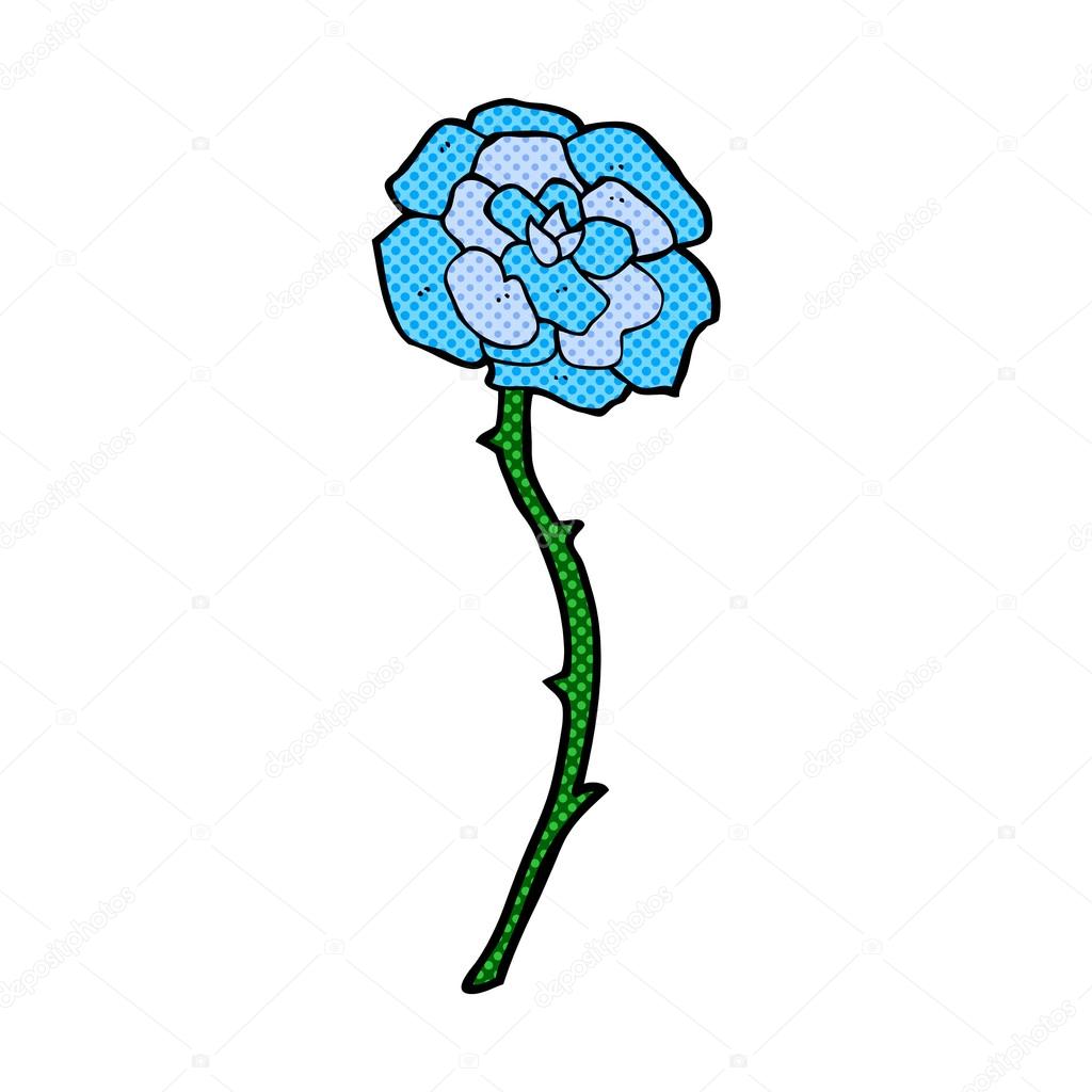 Caricature Comique De Tatouage Fleur Bleue Image