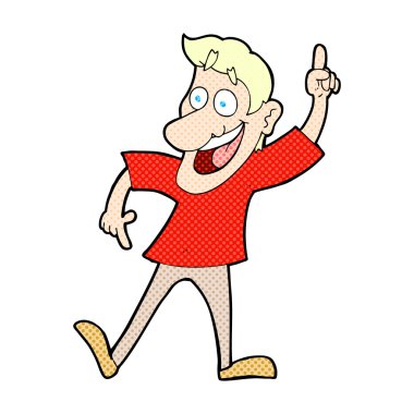 Harika bir fikir adamla komik karikatür