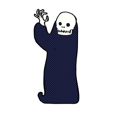 komik karikatür sallayarak halloween cadı