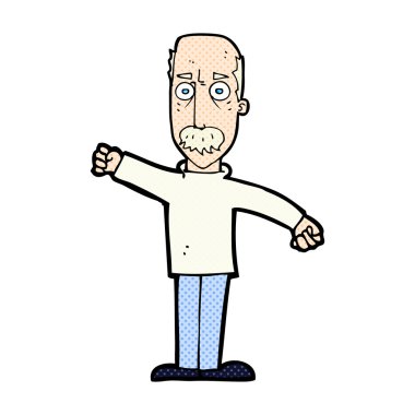 komik karikatür kızgın ihtiyar