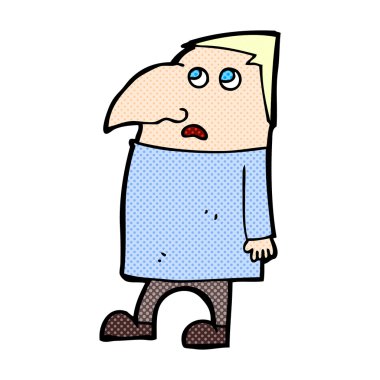 çizgi çizgi film endişeli adam