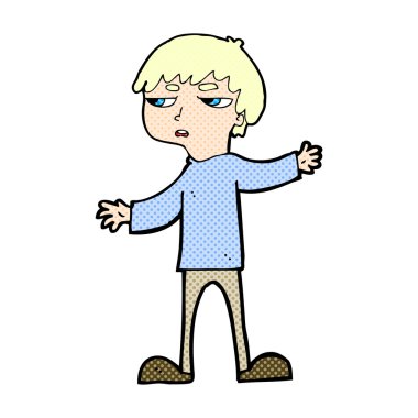 komik karikatür rahatsız çocuk