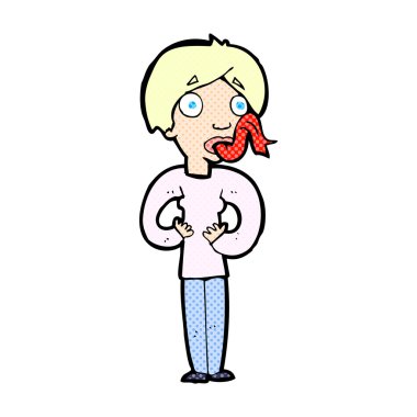 komik karikatür kadın dilini