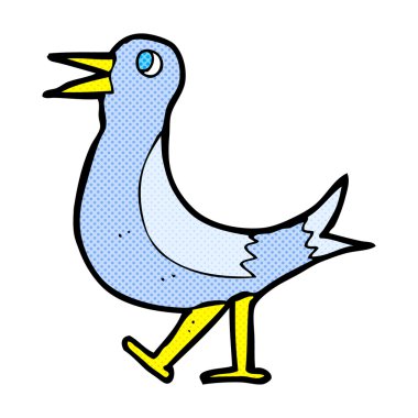 komik karikatür yürüyen kuş