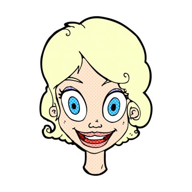 komik cartoonhappy kadın