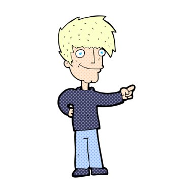 komik karikatür adam işaret