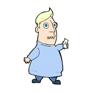 komik karikatür gergin adam Bilet