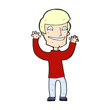 adam komik çizgi film heyecanlı