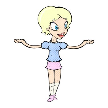 komik karikatür kadın kolları olan yaygın