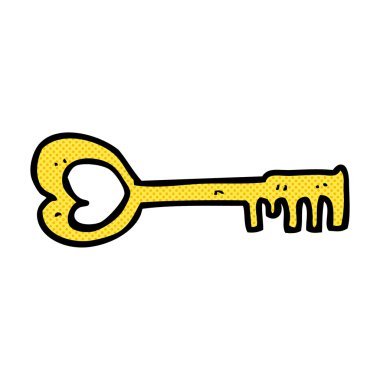 komik karikatür kalp şeklinde anahtar