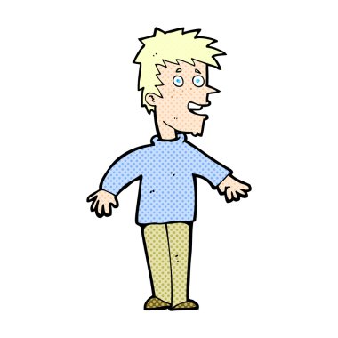 komik karikatür mutlu çocuk