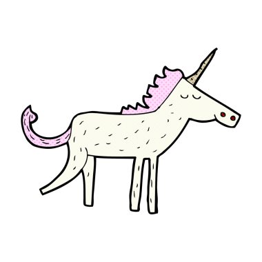 komik karikatür tek boynuzlu at