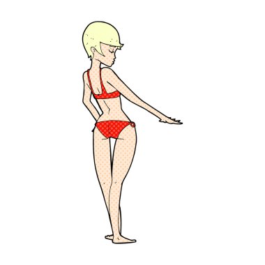 komik karikatür bikini kadın