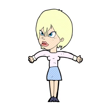 komik karikatür rahatsız kız