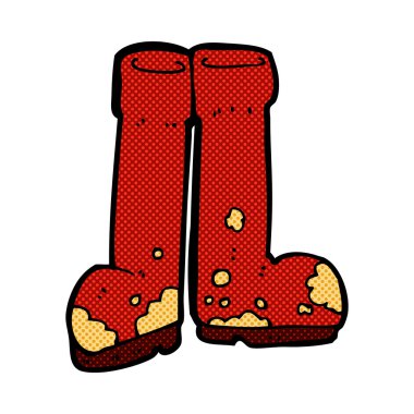 komik karikatür çamurlu botları