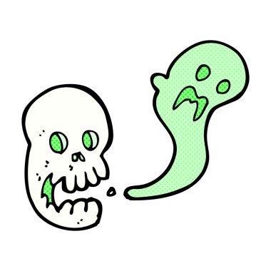 komik karikatür ürkütücü kafatası