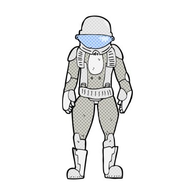 komik karikatür astronot