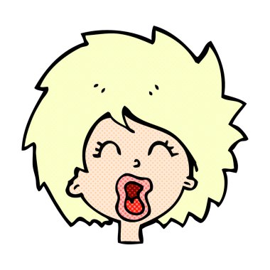 komik karikatür kadın çığlığı