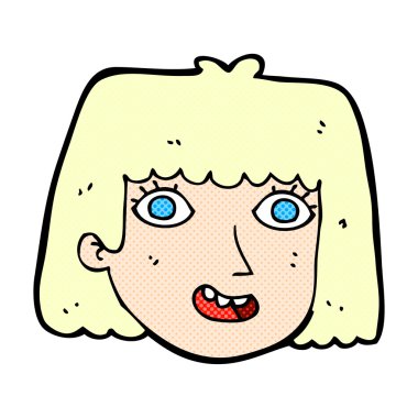 komik karikatür mutlu kadın yüzü