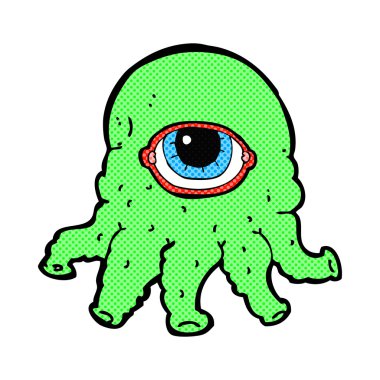 komik karikatür uzaylı kafası