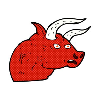 komik karikatür kızgın boğa başı