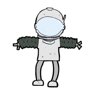komik karikatür astronot