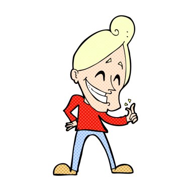 komik karikatür adam parmak dayama