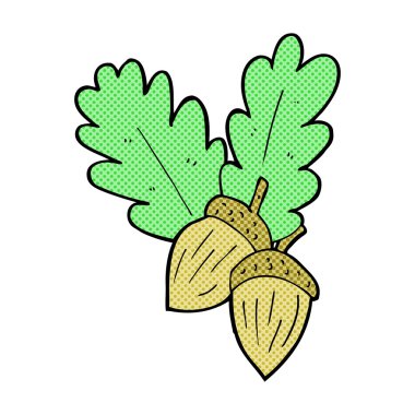 komik karikatür meşe palamutları