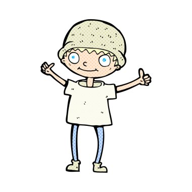 komik çizgi film çocuk olumlu tutum ile