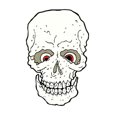 komik karikatür ürkütücü kafatası
