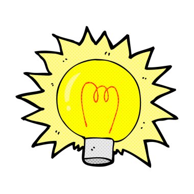 komik karikatür elektrik ampulü