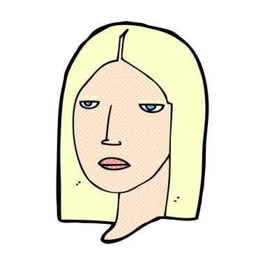 komik karikatür ciddi kadın