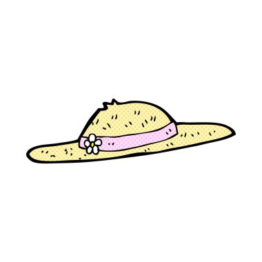 komik karikatür yaz şapka