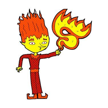 Yangın ruh komik karikatür