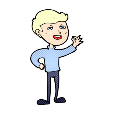 komik karikatür adam mükemmel jest yapma