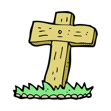 çizgi çizgi film ahşap çapraz mezar