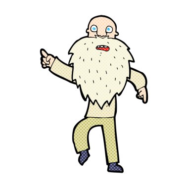 yaşlı adam komik karikatür vurguladı